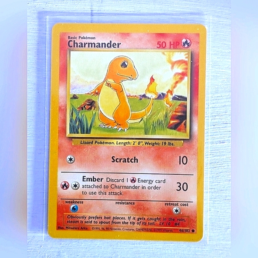 Charmander 46/102 Pokemon BASE SET 1999 TCG Card